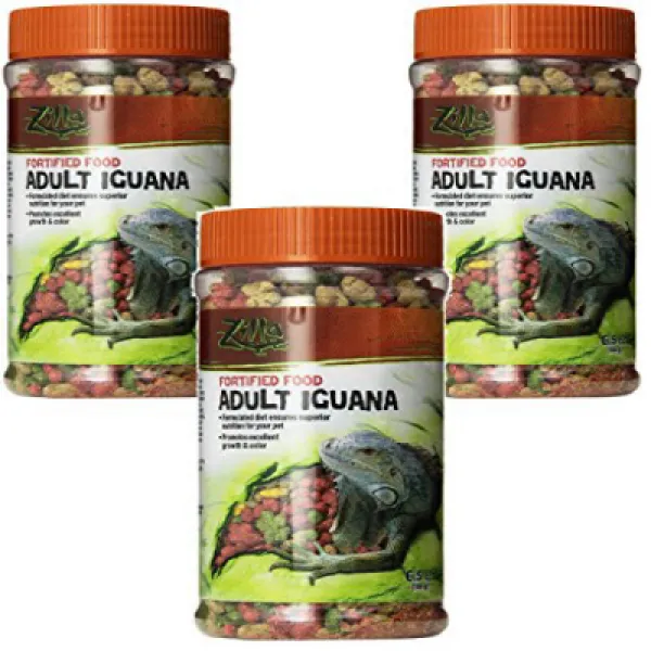 Zilla Reptile Food Adult Iguana Fortified 6.5-Ounce (3 Pack) 질라 파충류 음식 성인 이구아나 요새화 184.3g (3 팩), 1