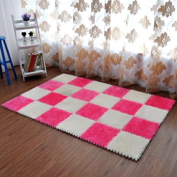 중홍 남한 실크 카펫 패션 거실 다다미 밝은 실크 퍼즐 블레이드 카펫 창문 카펫은 다홍색 30*30 센티미터 남한 실크 9개 묶음 재단, 단일상품