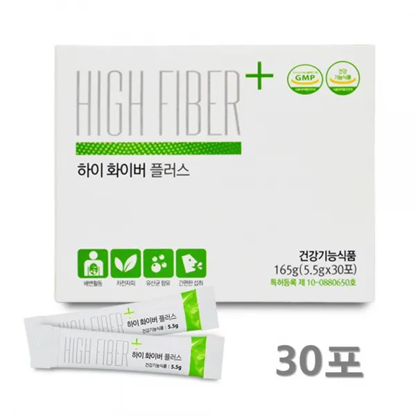 하이화이버플러스 차전자피 유산균 식이섬유 분말 혼합유산균 질경이씨앗 프락토올리고당 장청소 쾌변, 1개, 30포