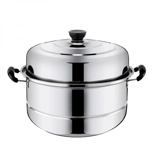 찜기 찜냄비 304스테인레스 3겹두꺼운 빅사이즈 찜통 만두 가정용 작은 1더블층 인덕션 가스레인지 사용, T02-2층추가 두꺼운 기선 _30cm