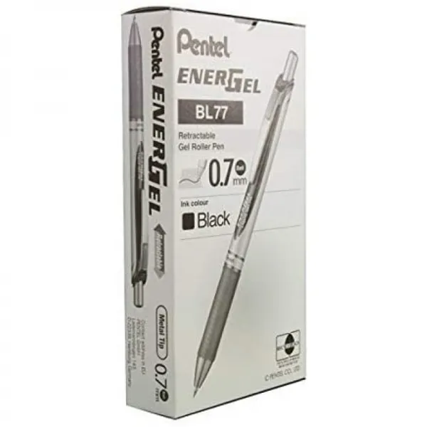 압력 메커니즘 0.7mm 볼 직경 = 0.35mm 대시 강도 재조정 가능 12개 블랙이 있는 펜텔 BL77-AO EnerGe, 단일상품
