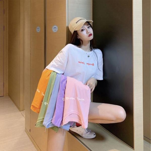 [1+1+1 총 3장] 주디엘리 여성 그레이프 주스 여름 반팔 루즈핏 티셔츠