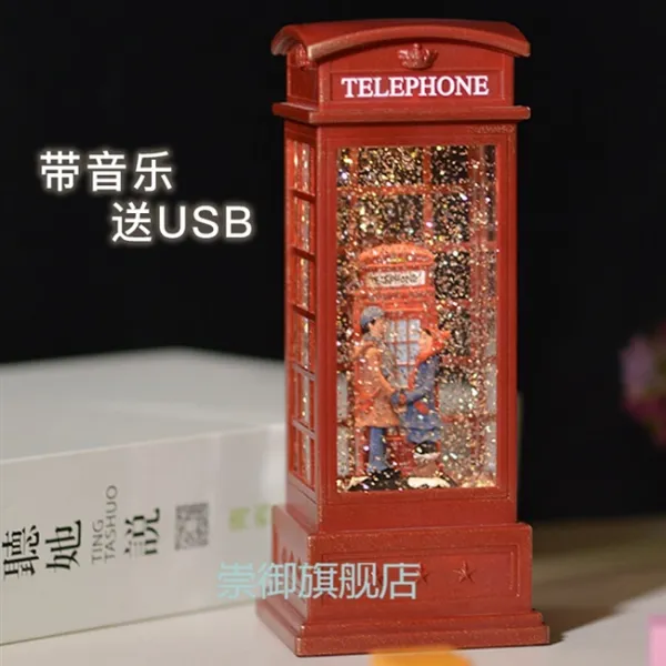 숭의전 크리스탈 공여학생 생일 선물 쇼트 여자 발레 트윈, 레드 테 전화기  정자 커플 음악을