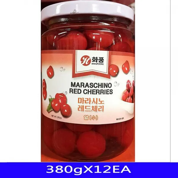 현스토어 당절임 적체리 병조림 업소용 음식재료 화풍 375gx12 과일통조림 1