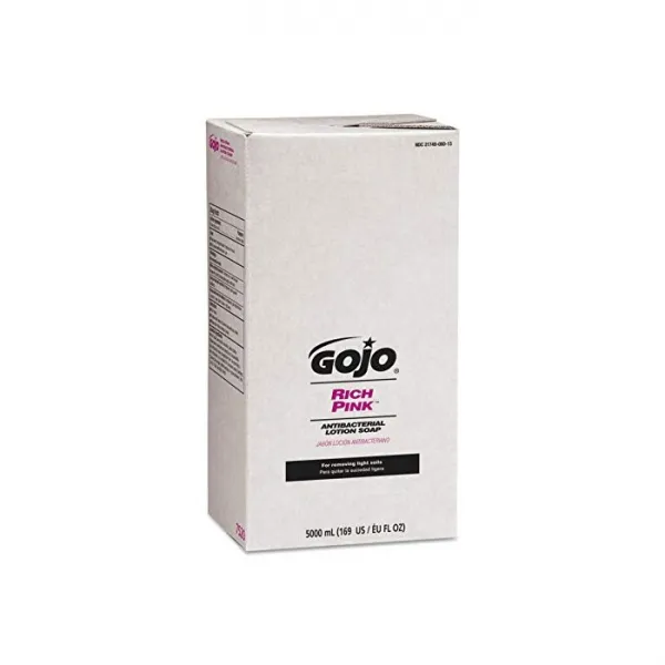 GOJO RICH PINK Antibacterial Lotion Soap Floral Balsam Fragrance 5000 mL for PRO TDX Push-Style Dispenser (Pack of 2) - 7520-02, One Size, One Color