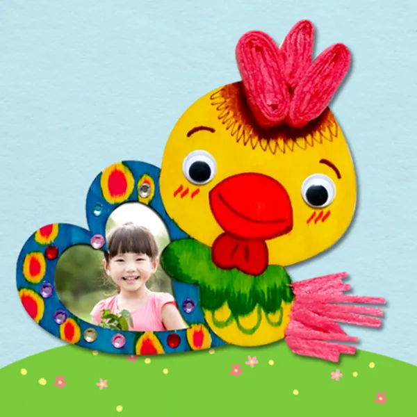 40 나래무역 / (만들기재료 수업재료)꼬꼬닭 액자 만들기 유치원만들기 아트콘 닭띠 만들기재료 기타학습만들기재료