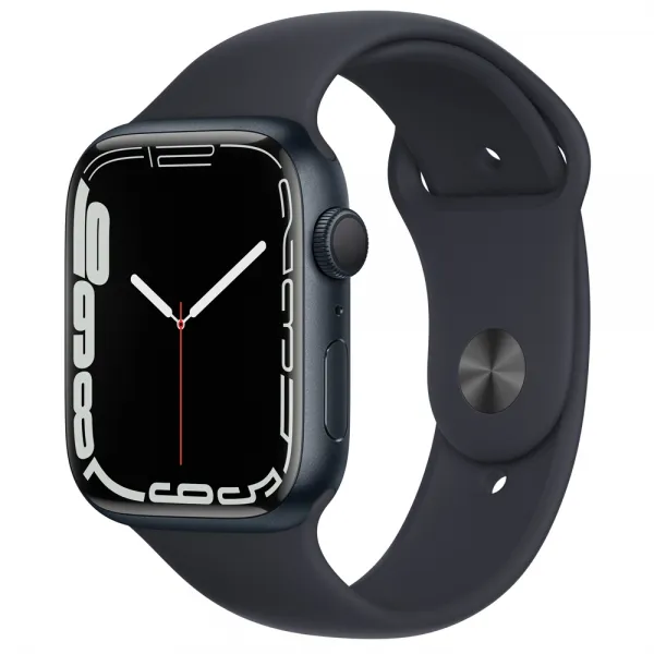 Apple 애플워치 7 알루미늄 케이스 + 스포츠 밴드, 미드나이트 케이스, 미드나이트 밴드, 45mm, GPS