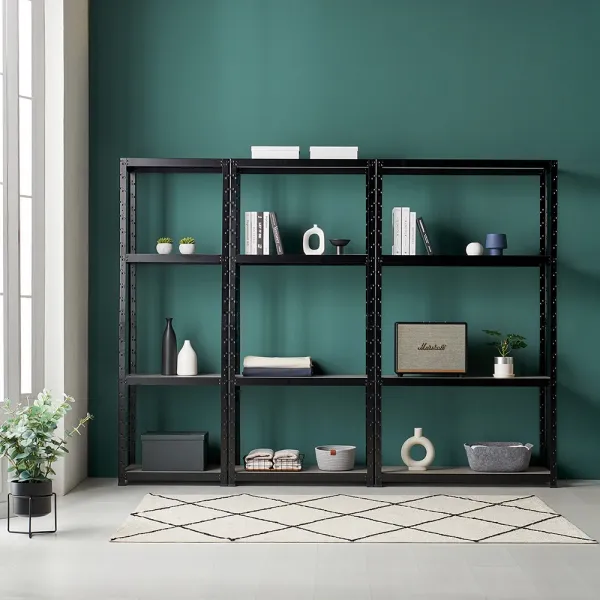 신형 국내산 무타공 조립식 앵글 선반 4단 5단 6단 사이즈다양 블랙, 900X400, 1800