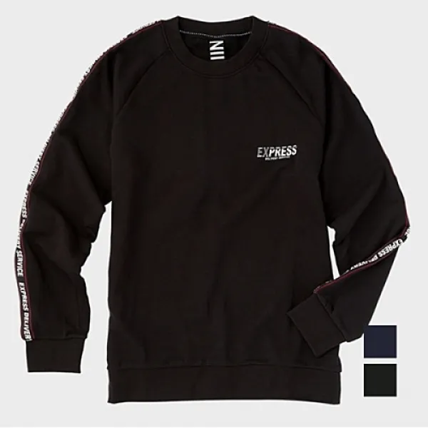  Nii Nii 남녀공용 그래픽 테이핑배색 라글란맨투맨 Nnuamuf8111