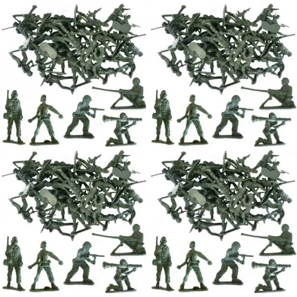 Guily Gadgets 100pcs/pack 어린이 군인 피규어들이 모범적인 소년 플라스틱 전투 미션 군대의 장난감 토