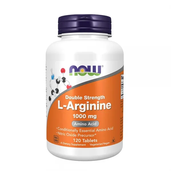 NOW Now L-Arginine 1000mg 나우 L-아르기닌 120정 2팩, 120개입, 2개