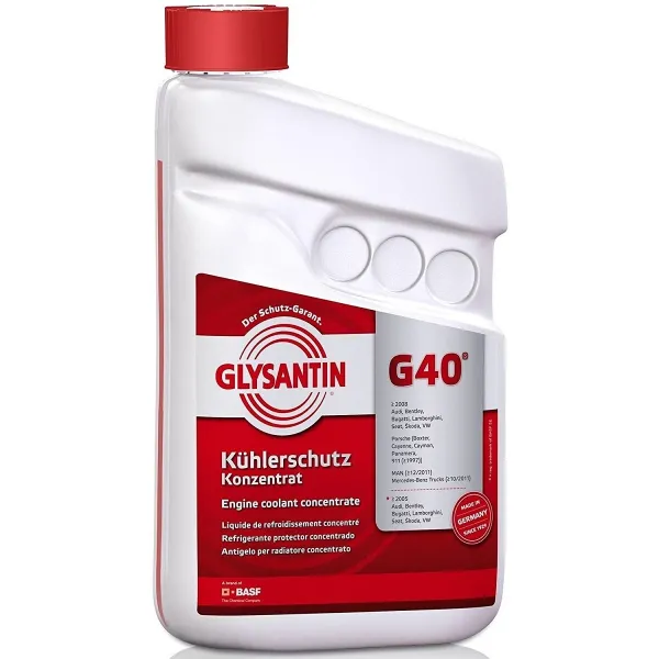BASF Glysantin 벤츠 아우디 벤틀리 부가티 차량용 부동액(냉각수) 바스프 G40 1.5L 부동액, 1개, 바스프 Glysantin G40 1.5L