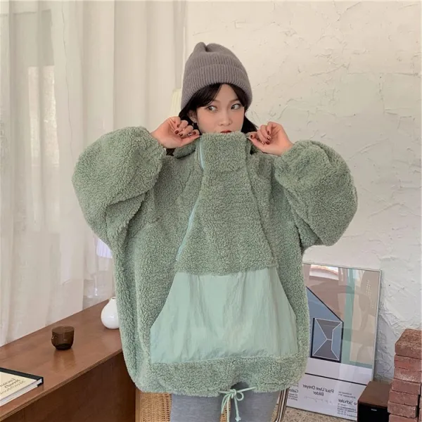 양털 후드 맨투맨 뽀글이 아노락 집업 오버핏 빅사이즈