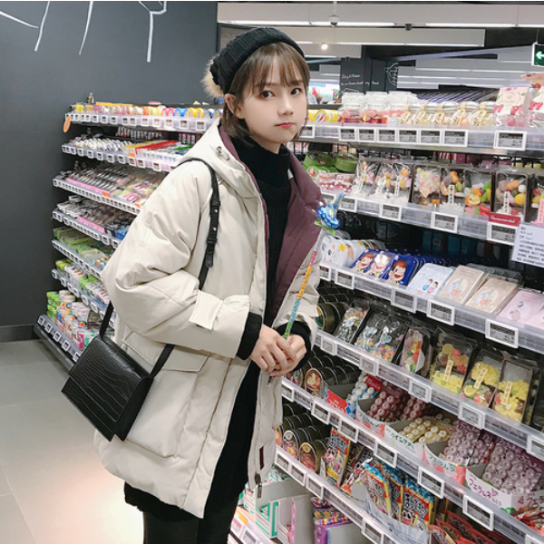 줄리엣이뽀 여성 심플 패딩 양면 파스텔 컬러 하나의 옷으로 두가지색을 자유롭게 골라 입는 재미 K0096