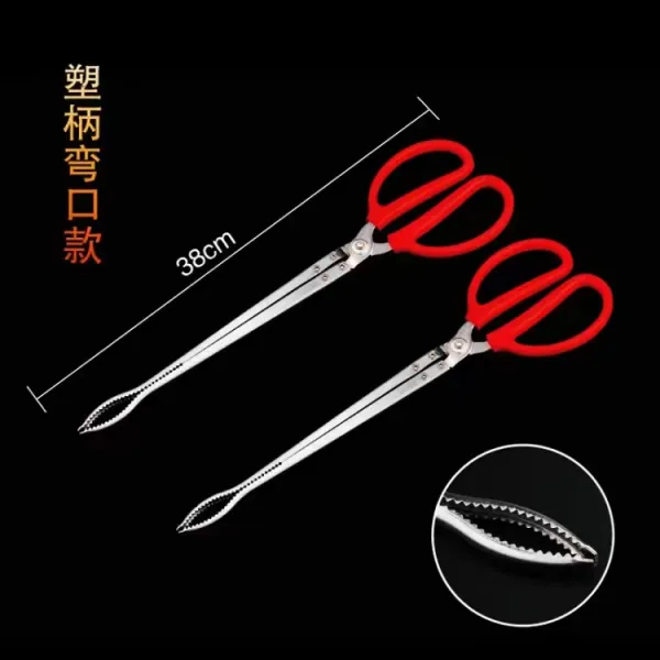 스텐리스집게 스텐레스 엘로 드렁허리 겹 미꾸라지 뒤집게 펜치 포젭 미끄럼방지 이탈 붙잡다 전용 도구 4922585541, 38 센치 스텐레스 (2손잡이 굽은