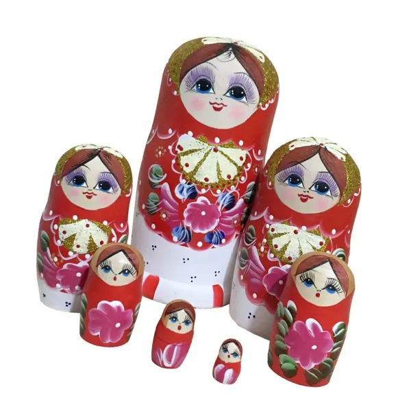 STK7 목조 러시아 인형 세트 matryoshka 스태킹 중첩 된 나무 인형 세트