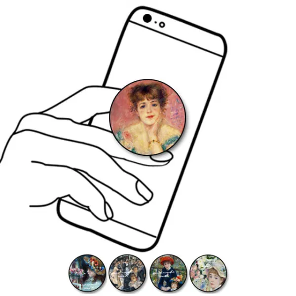 로펠 르누아르 여인 명화 핑거링 그립 스마트 톡, 05 르누와르 꽃모자, 1개