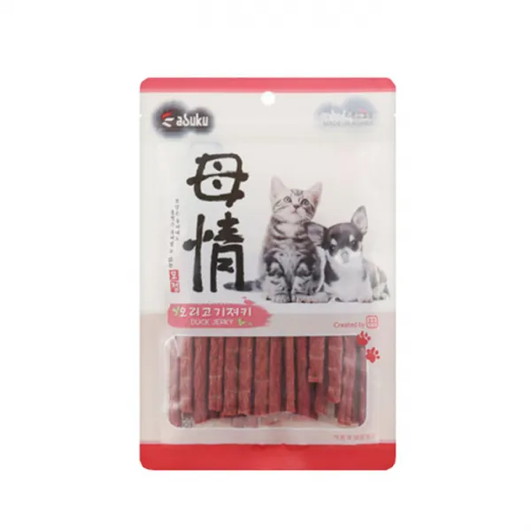 아스쿠 모정 강아지 고양이 져키_소고기 양 오리 연어 사슴고기 10개 오리져키 140g