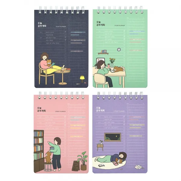핑크풋 4000 공부계획 스터디플래너 4종 세트, NAVY, PURPLE, PINK, MINT