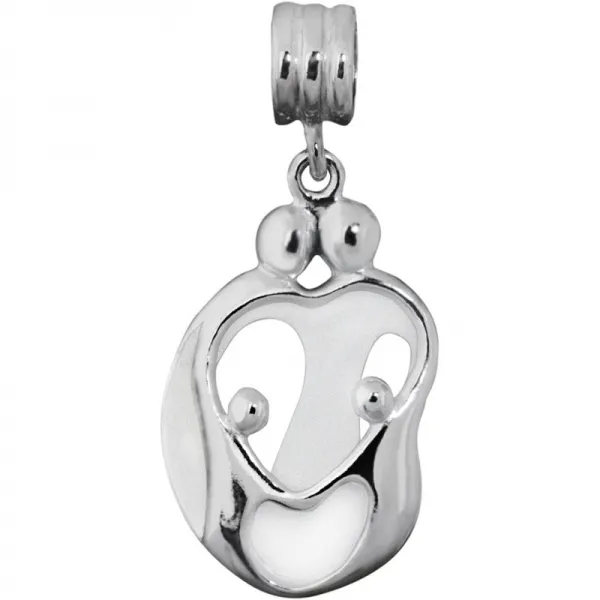 .925 스털링 실버 맞춤형 가족 하트 모양의 부적 모친 또는 부모님 1 ~ 4 세 어린이 옵션