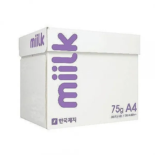 복사용지 밀크 A4 500매X5권 75g 필름 전산 a4 종이류 문구 포토 사무용품, 1개