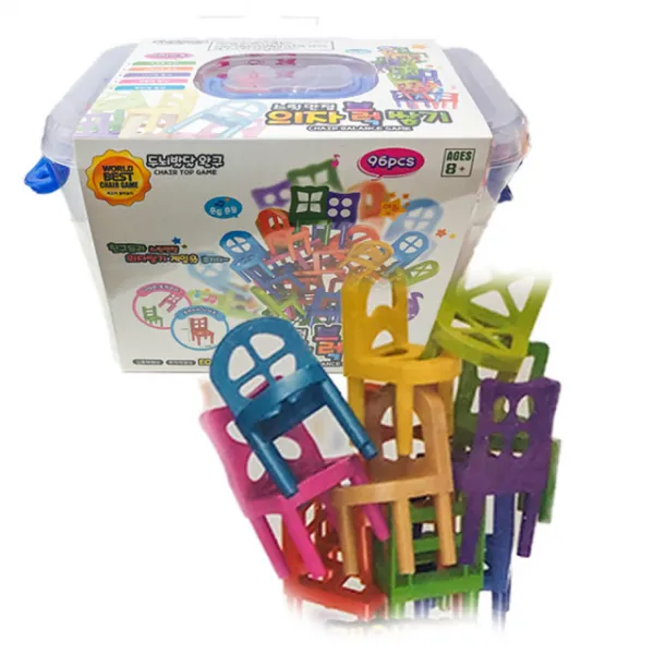 의자블럭쌓기 96pcs/쓰릴만점 의자쌓기게임, 단일색상