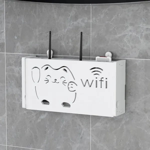 Tv셋톱박스 캐비닛 벽걸이 펀칭불필요 케이스 벽면 선로 수납케이스 Wifi받침대 T10 : 스몰사이즈 라우터 박스 안테나 입구 처소