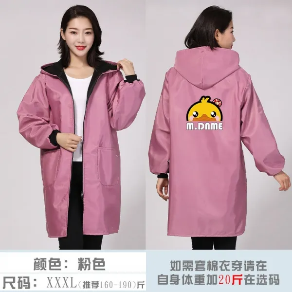 보온 쉬이 더러워지지 않는다 드옷커버 어른 기모 융 가운을 입고 있다 소매 끈 밥함 집안일 방동 작업장 한식 가을 정 입다 엘로 오리 바칸디핑크 Xxx