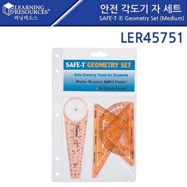 승리마트 러닝리소스 LER45751 안전 각도기 자 세트 SAFE-T ® Geometry Set Medium 삼각 각도기세트