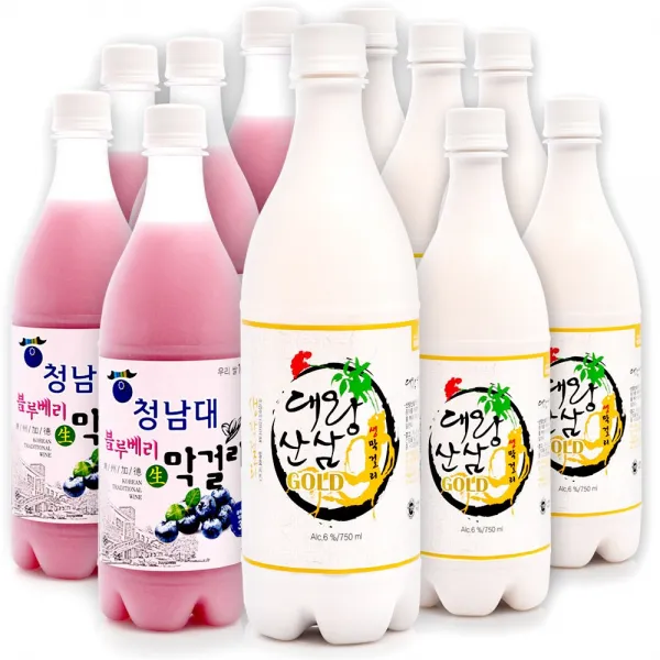 명세주가 블루베리 6병 +산삼 생막걸리 탁주 총 750ml x 12병