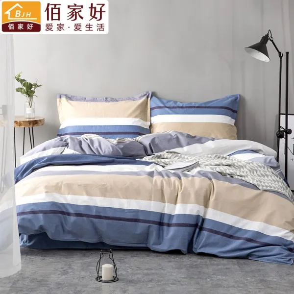 Dec.28 29번 바이자호100 순면 이불커버 북유럽풍 심플 가정용 온 이불 홑겹 이불 홑겹1.8m 남자 학생 이불Z, 도시 적 기풍