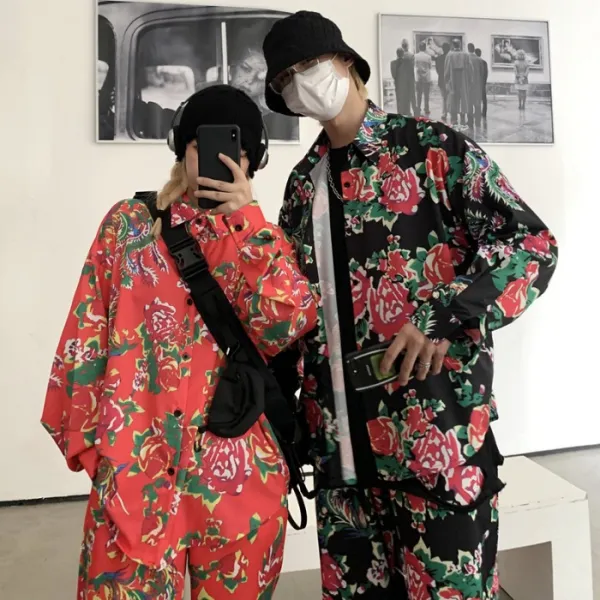 숙이네구판장 패션 인싸템 눈길을 끄는 동북 큰꽃 바지 캐쥬얼 벌룬팬츠 와이드핏 플라워 여성 트렌드