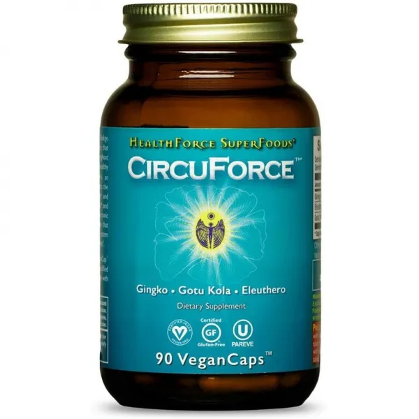 직구 Ginkgo Biloba HealthForce SuperFoods CircuForce-90 VeganCaps-250 mg 은행 나무 Biloba가 포함 된 지원 보충제-명확성, 1set, 1set, 1set