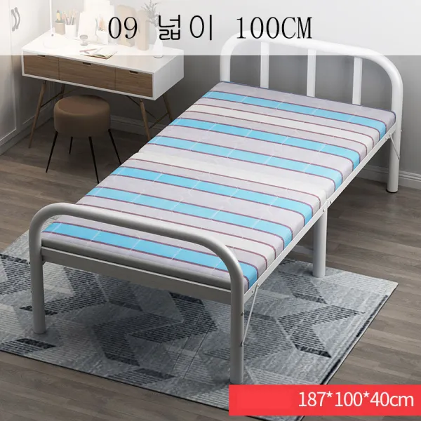 뉴타임즈9 접이식침대 접이식침대 1인 점심시간 사무실 휴대용침대 성인대여방 목판철침대 St01 A25 09 넓이 100cm