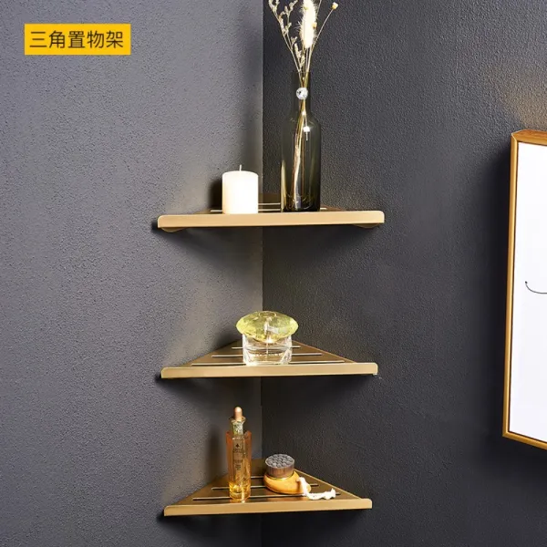 욕실세트 호텔 프로그램 스페이스알루미늄 욕실 수건걸이 화장실 수납대 공장 도매, 스트링골드+욕실 삼각대 (단품)