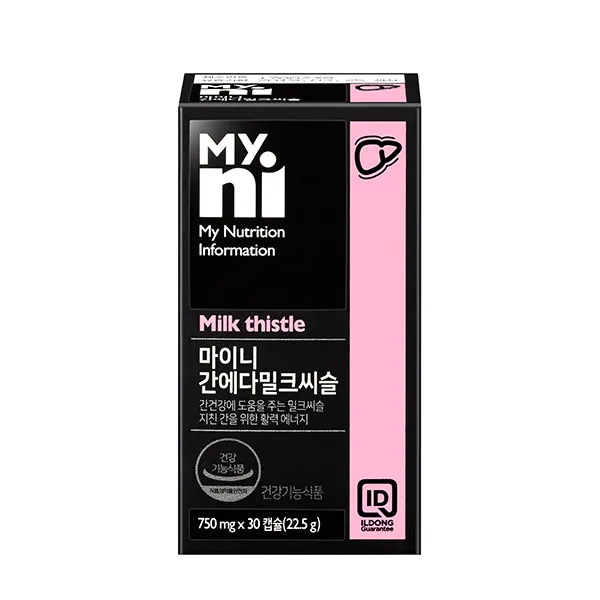 일동 마이니 간에다 밀크씨슬 실리마린 1300mg 추출물 보라색 엉겅퀴 오미자 레드비트 울금 헛개 식약처 기능성인정 간영양제 간보조제 회사원 직장인 야근 회식, 1병, 30캡슐