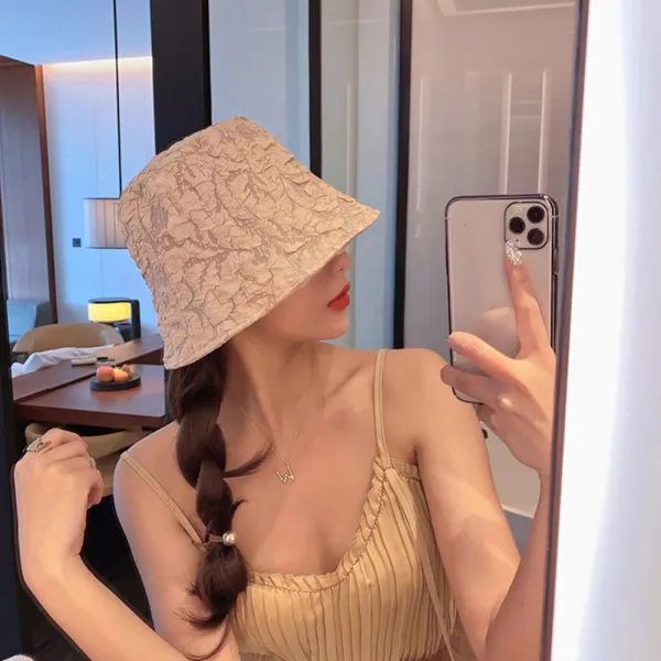 위파인더 레이스 분지 모자 틈새 버킷 모자 여름 얇은 섹션 일본어 커버 얼굴 여성 쇼 얼굴 작은 배 한국어 모자 어부의 모자