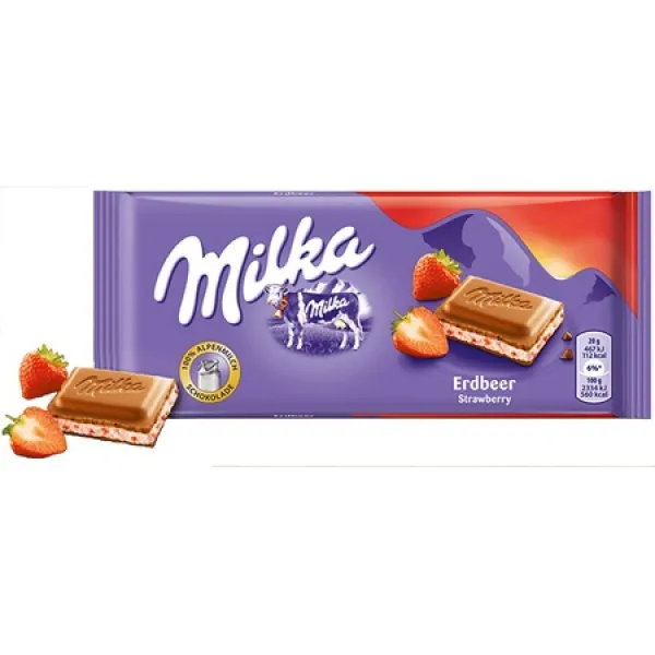 Milka Strawberry Chocolate Bar Candy Original German Chocolate 100g3.52oz, 상세 설명 참조0