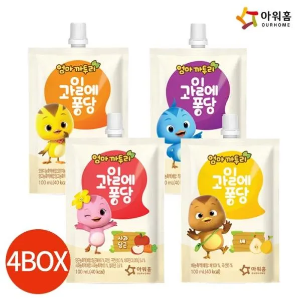 아워홈 엄마까투리 4종 100ml X 10개 4박스 묶음 각각 1박스 단일상품 단품