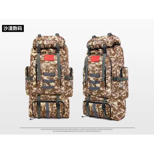 백팩 여행 가방 남자 대용량 개학에 장거리 전화하다 주머니 오버사이즈 야외 등산 80L 캠핑 1631678187, 사막 카무플라주