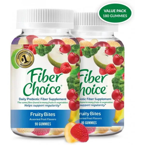 Fiber Choice Fruity Bites Daily Prebiotic Fiber Gummies # 1 위장병 전문의 추천 ⱡ 규칙 성 지원 *, 단일상품