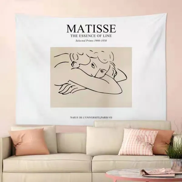 패브릭포스터 마티스 월행잉 천포스터 홈카페 인 교수형 천 손으로 그린 배경 천 조수 침대 옆 그물 레드 룸 레이아웃 태피스트리 기숙사 임대 주택 개조 벽 그림, A타입 150 * 200cm