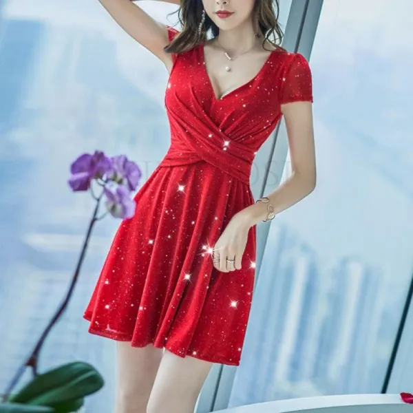 kirahosi 여성 섹시 원피스 홀복 파티복 미니 슬림핏 끈나시 룩 걸그룹코디 27호 CR50dms