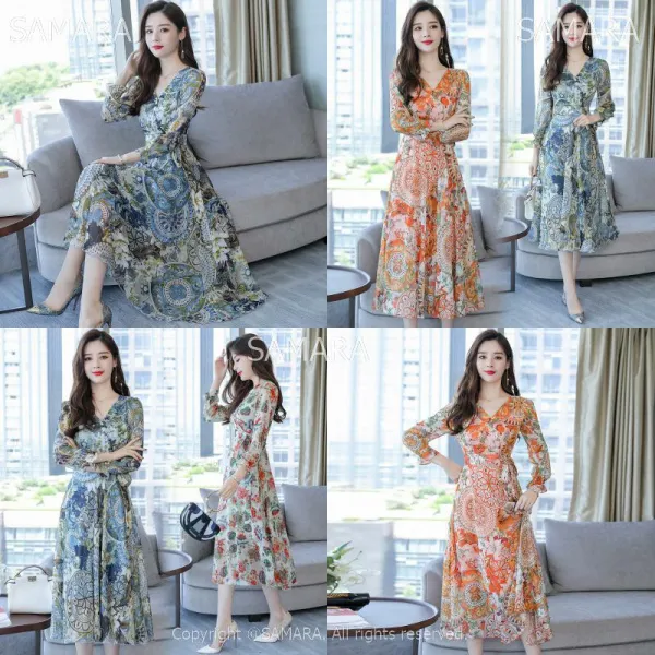 Qterra 특허브랜드 미디 빅사이즈 롱원피스 슬림핏 캐쥬얼 원피스 가을