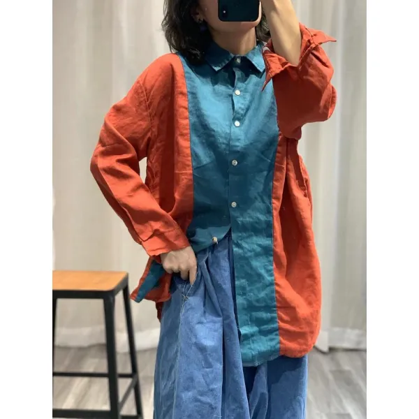 위파인더 봄신상 오리지날 면 마남방 여와이셔츠 구제도 박시 라지 탑 7550