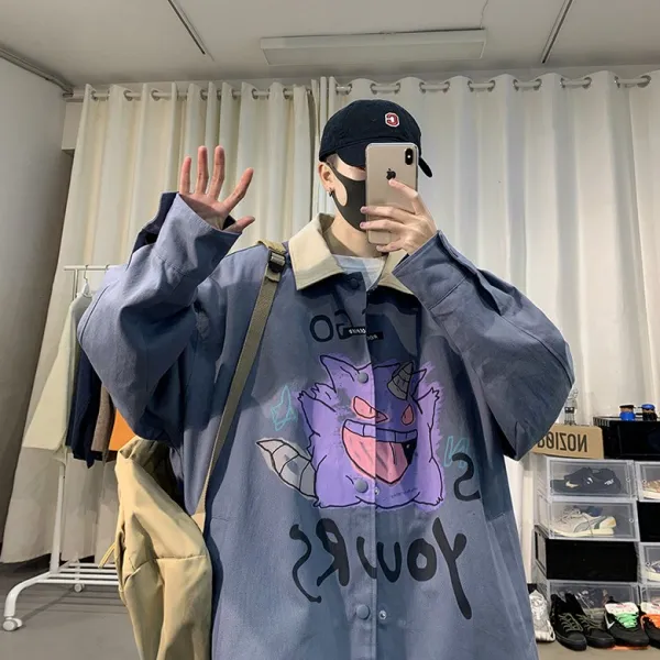 심쿵마켓 남성티셔츠 캐주얼 루즈핏 캐릭터 학생 점퍼