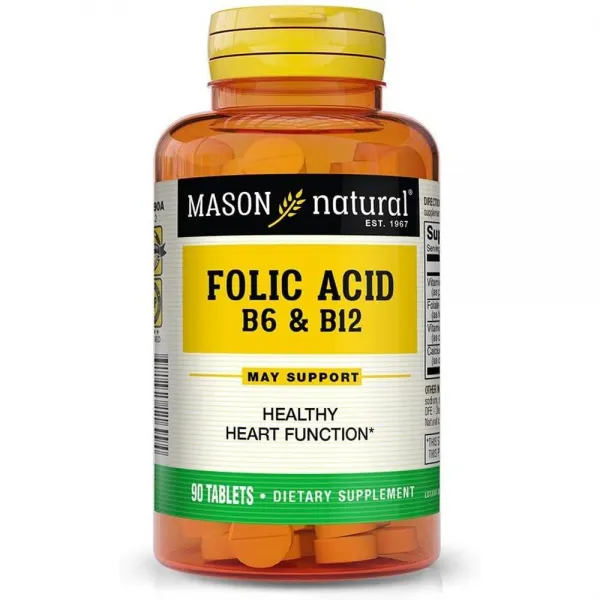 직구 Mason Natural 하트 포뮬러 B6 / B12 / 엽산 90개입 병 3 개 팩 식이로 형성 대사 수량 상세참조
