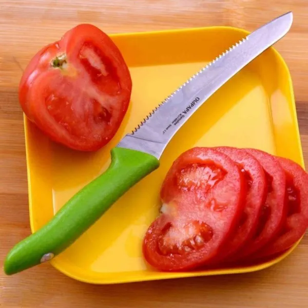 해외직구 무임승차 올드파파 키친 스테인레스강 배수주스 레몬 베이킹 토마토 열매 나이프 스테이크 톱밥으로 군용, Black Handle