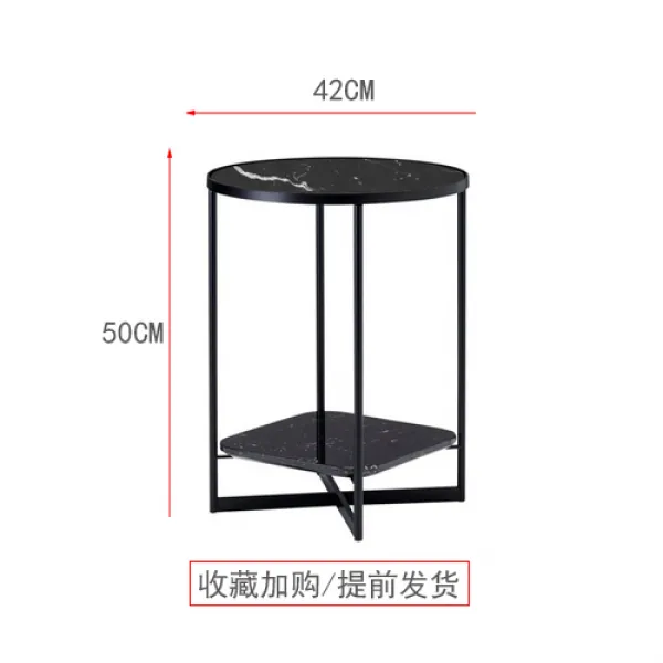 Mar.23 95번 북유럽의 몇 각 몇 작은 티탁의 미니멀한 소파 옆 테이블 강화유리의 가벼운 구매력 Ins 이중 창의원테이블z 3_스 몰 블랙 스탠드 대리석 면 컬 렉 션 추가 구
