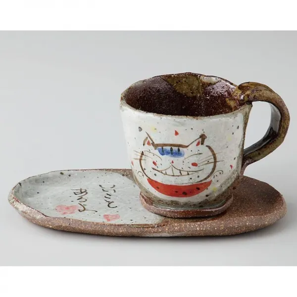 에일 인터넷 (Ale-net) φ8 × 6.5cm 넌더리 고양이 커피 컵 빨간색